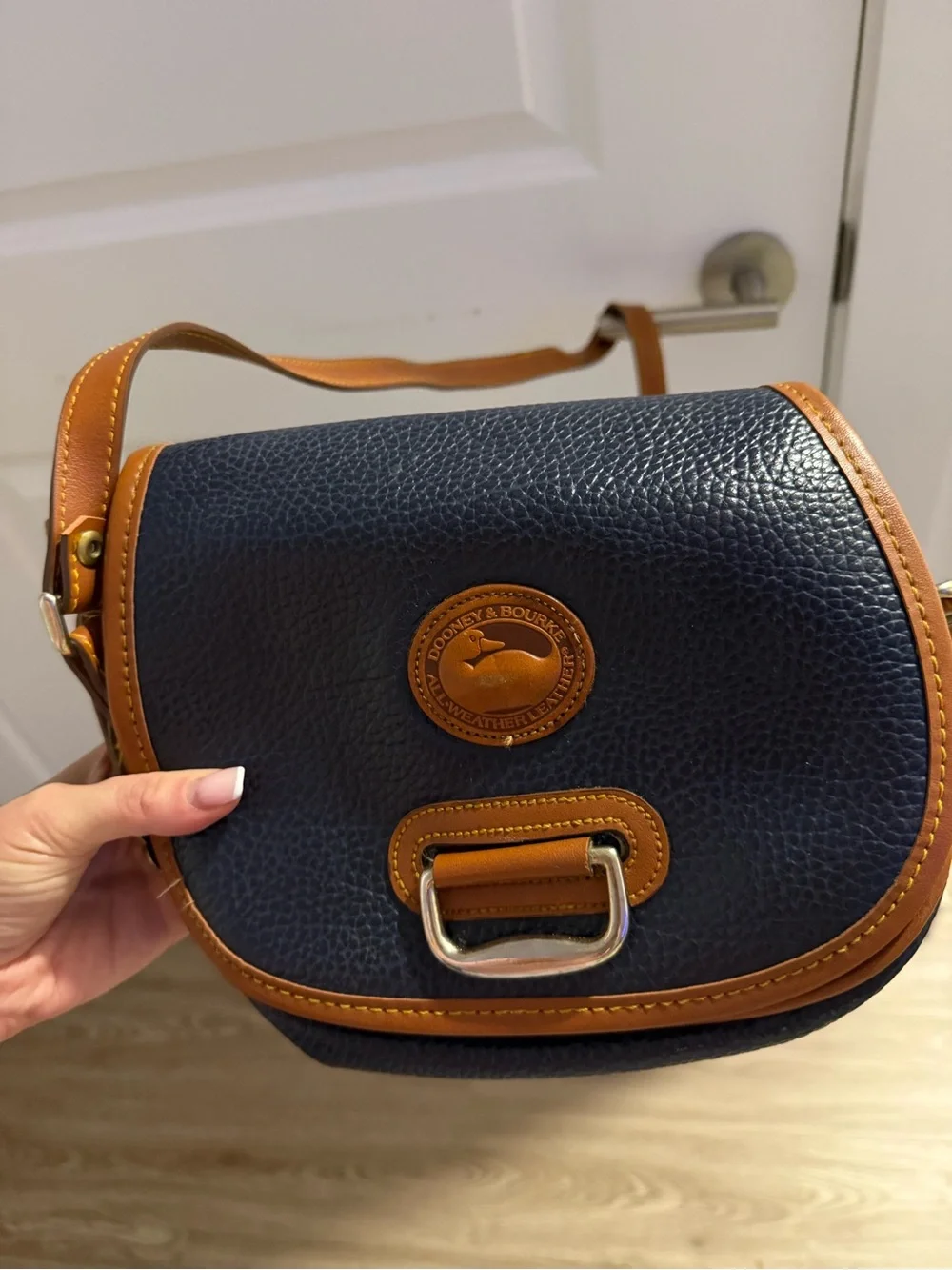 Dooney & Bourke Two-Tone Tan and Cream Leather Tote